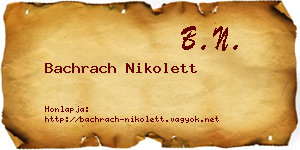 Bachrach Nikolett névjegykártya